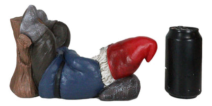 Ebros Gift Whimsical Festive Holiday Novelty Tipsy Drunk Mr Gnome Sleeping in Forest Near Squirrel Wine Bottle Holder Rack Caddy Stand Figurine As Kitchen Dining Bar Countertop Decorative Accent