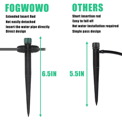 FOGWOWO Drip Irrigation Emitters for 1/4" Tubing,Adjustable 360 Degree Automatic Irrigation Dripper on 6.5" Arrow Stake for Garden Irrigation System(30Pcs Irrigation Drippers)