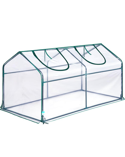 Quictent Mini Greenhouse, Portable Quick-Setup Small Tabletop Waterproof UV Protected PVC Cover Shelter for Outdoors/Indoors W/ Raised Base for Garden Plant Seed Starting, 71"x36"x36" Clear