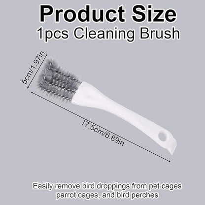 Bird Cage Cleaning Brush with Long Handle, Bird Cage Cleaner Durable Droppings Remover Tool Accessories for Pet Parrot Perches