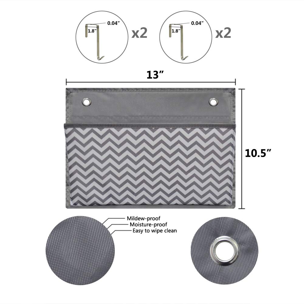 Eamay Wall Mount/Over Door File Hanging Storage Organizer - 4 Large Document Organizer Holder for School, Classroom, Home or Office Use, Wave Pattern