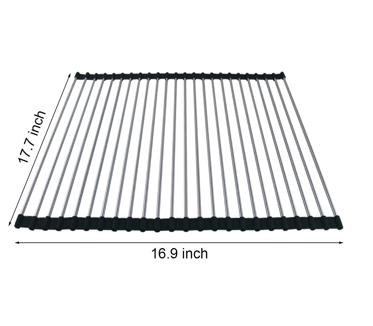 Ahyuan Roll up Dish Drying Rack Over The Sink Kitchen Roll up Sink Drying Rack Portable Dish Drainer Foldable Dish Drying Rack (Warm Gray, 17.8''X17'')