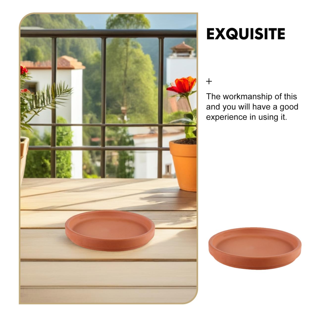 Gatuida 5pcs Plant Saucer Drip Tray, Pottery Plant Saucers for Indoor Outdoor Use, Flower Water Trays Pot Holders for Floor Protection