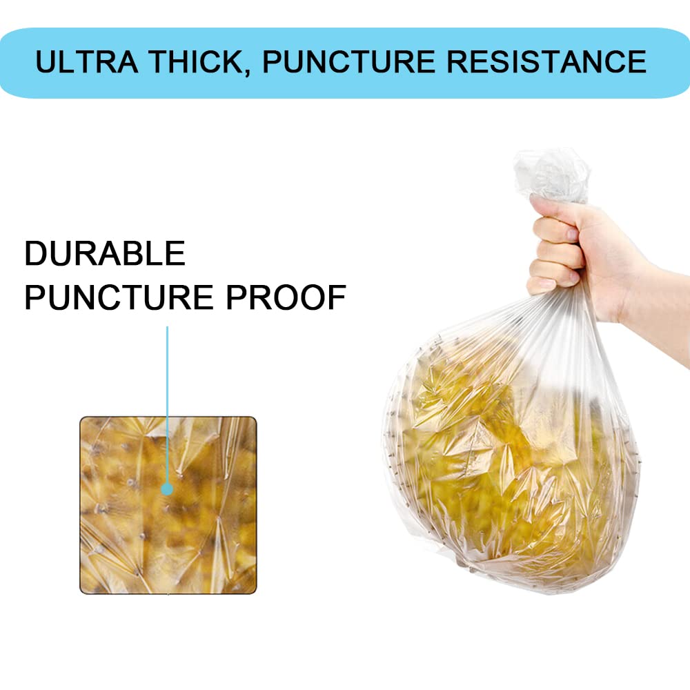 7 Gallon Trash Bags - 15 Micron Thick Strong Wastebasket Trash Can Bag for Office Home Kitchen, Clear Medium Size Garbage Bags, 105 Count