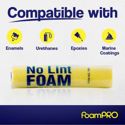FoamPRO 209 Foam Paint Roller - 9" x 3/16" Foam Paint Roller for Many Unique Applications - Durable, Reliable, & Lint-Free Finish