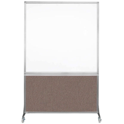 DivideWrite Mobile Whiteboard | Double Sided Dry Erase Board | Portable Office Cubicle Partition | Display for Classrooms, Conference Rooms, Meeting Areas and More | Latte Fabric 4' Wide X 6' Tall