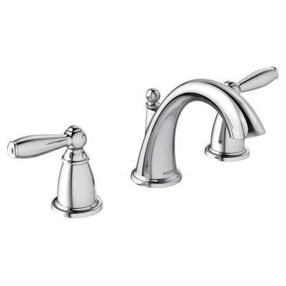 Moen Brantford Chrome Two-Handle High Arc Widespread Bathroom Sink Faucet for 3-Hole Setups with Valve Included, TV6620
