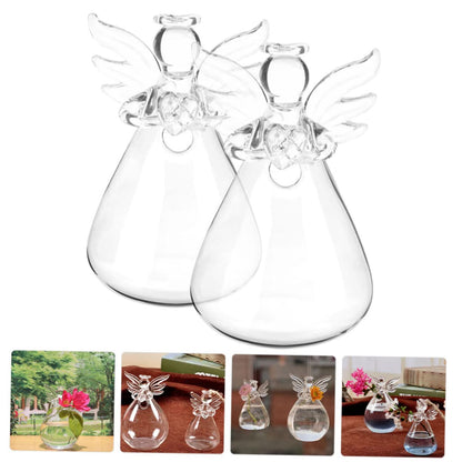 BESTOYARD 4 Pcs Transparent Terrarium Container Floor Shelf Bulk Flower Pots Table Decorations Plant Wall Hanger Angel Terrarium Holder Flower Vases Decorative Cooker Dome Glass Wall Hanging