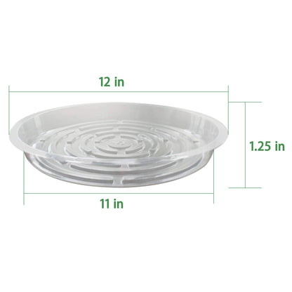 labworkauto 5 Pieces of Clear Thick Plastic Heavy Duty Sturdy Plant Saucer Drip Trays Replacement for pots