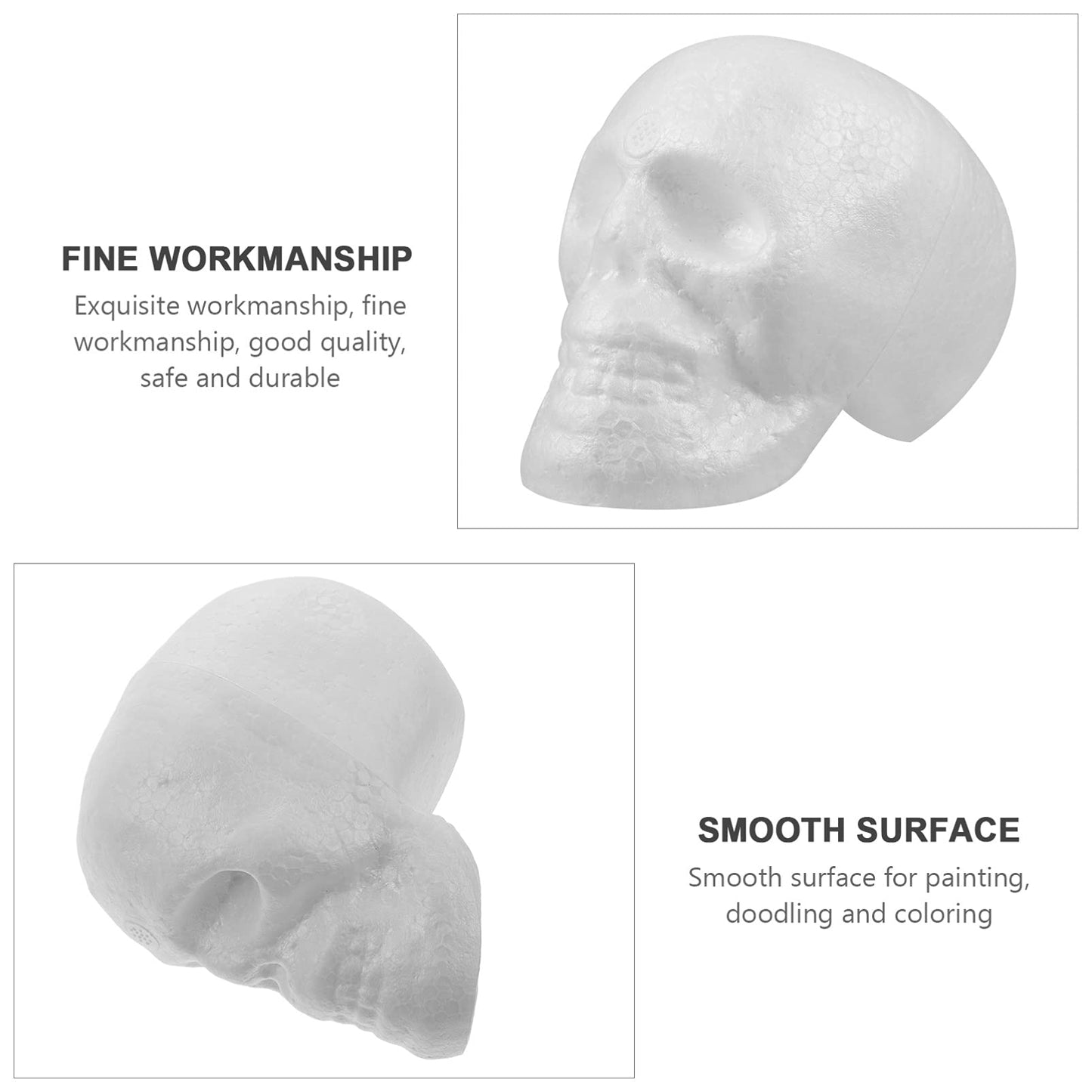 Halloween Skulls 10Pcs Miniature Foam Skull Heads Realistic Human Skeleton Head Model for Halloween Party Home Bar Decors 9cm