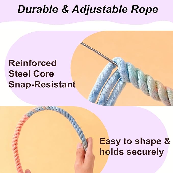 31.5" Bendable Bird Perch Cotton Rope Sunset Bird Toy Twistable Ladder Swing Chewable Gym for Parakeets Cockatiels Conures Lovebirds