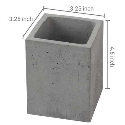 MyGift Pen Holder Pencil Holder For Desk,Pen Cup Holder For Desk,Concrete Desktop Pencil Cup,Modern Gray-Tone,Set of 3