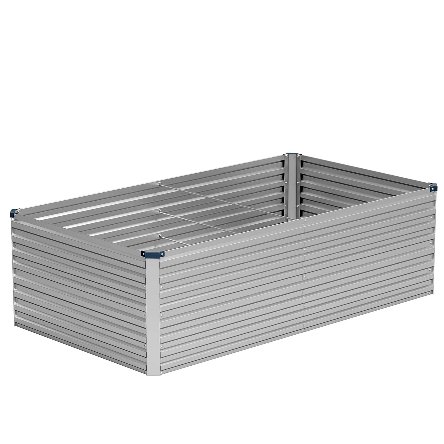 Vengarus 6x3x2FT Galvanized Raised Garden Bed Kit, Deep Root Planter Box Outdoor Large Planter Raised Beds for Planting Flowers,Vegetables and Herbs-Silver