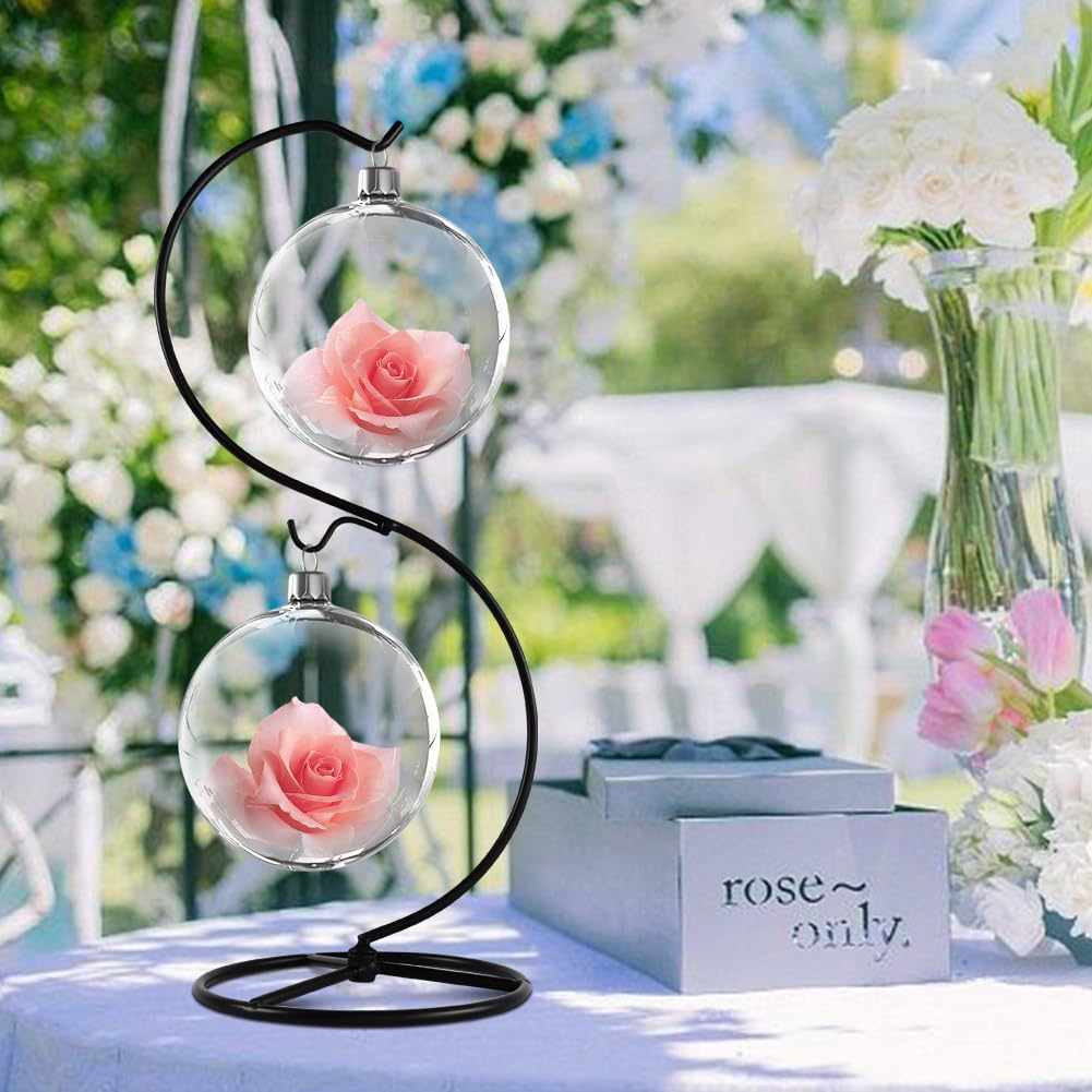 CXLE 2pcs Ornament Display Stand, Ornament Hanger Stand for Hanging Glass Globe Air Plant Terrarium, Witch Ball, Christmas Decor and Home Wedding Decoration