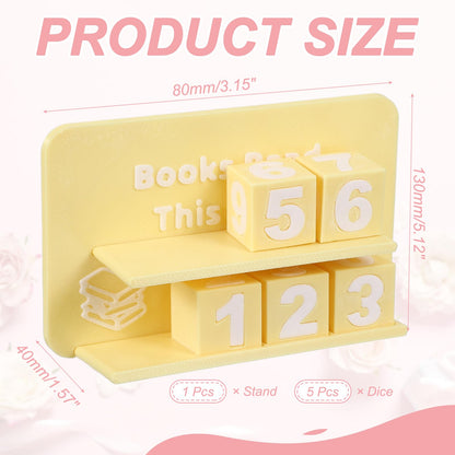 PATIKIL Books Read This Year Tracker, 3D Reading Challenge Counter Sign Library Bookshelf Decor Reading Challenge Number Up to 999 Books Gift for Reader Book Lovers Teachers, Yellow