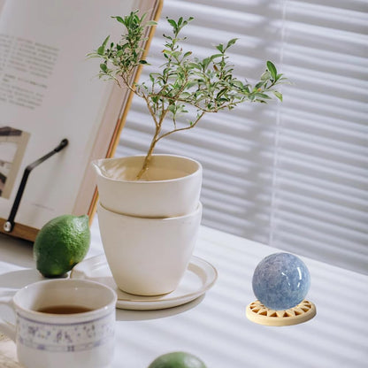 TQFXGLL 36 Pcs Refined Sphere Stand Wood, 3 Size Crystal Ball Stands for Home Decor Egg Rocks Holder
