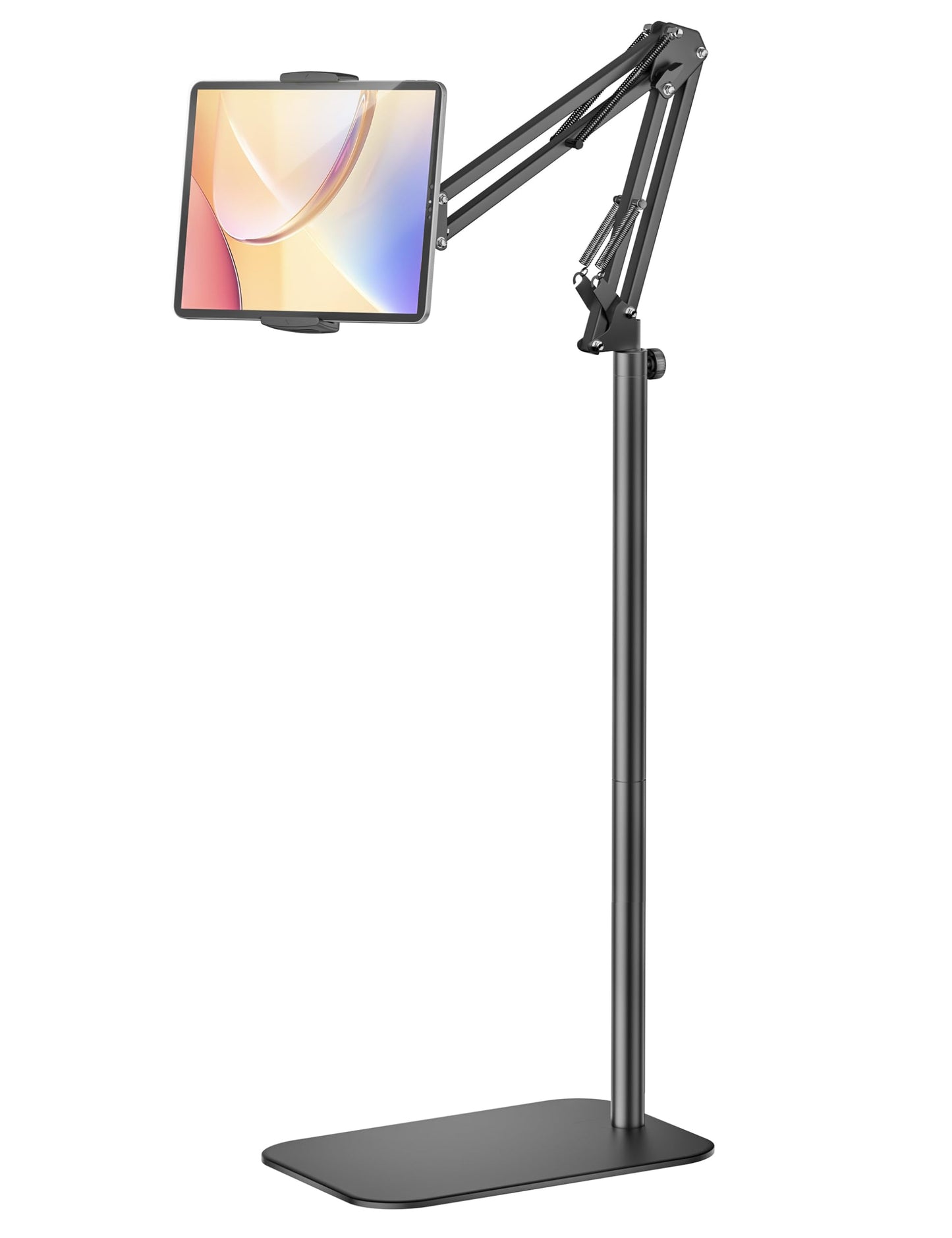 Tablet Floor Stand, 360-Degree Rotatable Metal Tablet Holder Stand, Adjustable Height and Angle iPad Stand,Universal Tablet Holder for iPad/Phone/Kindle/Tabs/E-Readers and all 4.7~12.9” Screen Devices