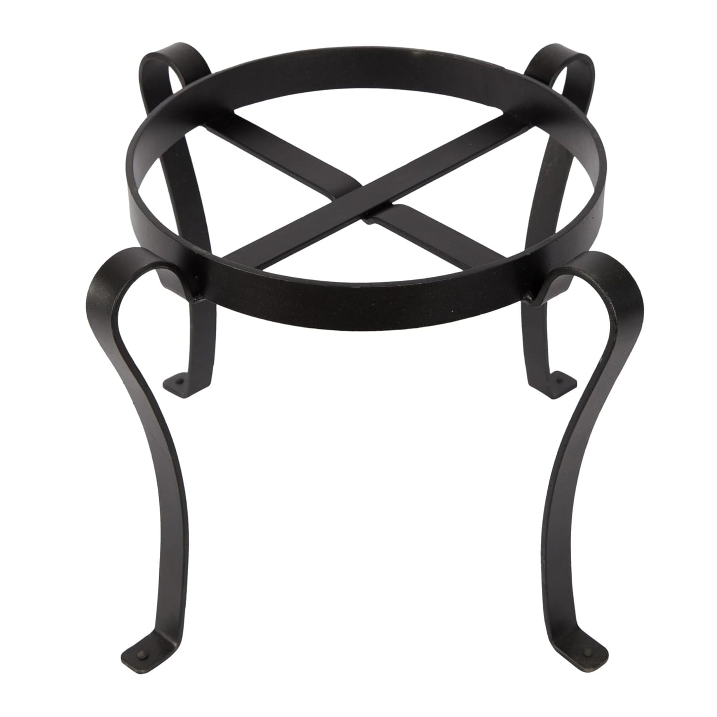 Oakestry Patio Flowerpot Stand 12-Inch Black Metal Plant Holder Indoor Outdoor Planter Riser for Garden Balcony Deck Floor Display Heavy Duty Stable Base Decorative Compact Home Patio Use