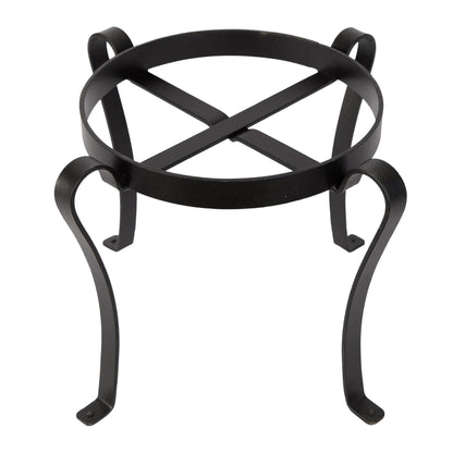 Oakestry Patio Flowerpot Stand 12-Inch Black Metal Plant Holder Indoor Outdoor Planter Riser for Garden Balcony Deck Floor Display Heavy Duty Stable Base Decorative Compact Home Patio Use