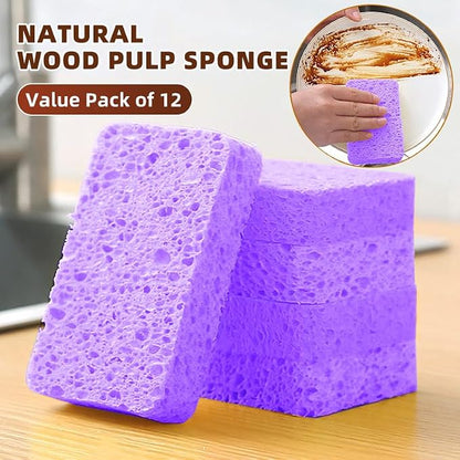 36 - Pack Non-Scratch Scrub Sponges - Sponges for Dishes and Washing Dishes, Cleaning Sponges for Kitchen Home and More（Purple）