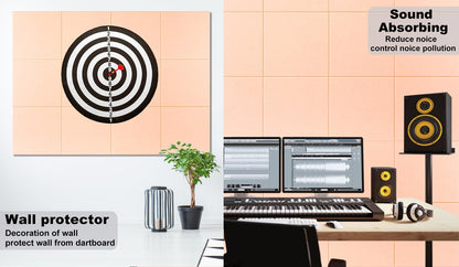 G Gamit Felt Wall Tiles Bulletin Board Large Cork Board Alternative 12 Pack 11.81”x11.81”x0.47” Felt Pin Board Tack Board with Safe Removable Adhesive Tabs for Home Office School 48x36(Light Pink)
