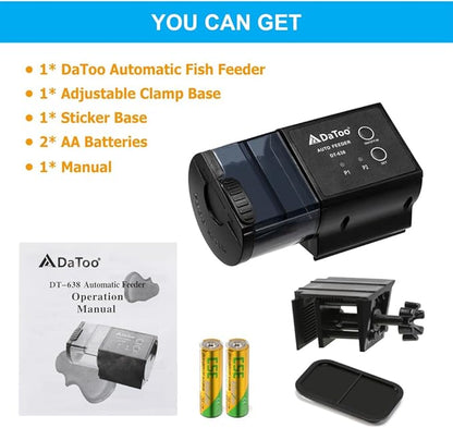 DaToo Aquarium Automatic Fish Feeder for Small Tank Auto Fish Food Dispenser Timer Vacation Betta Feeder with Moisture-Proof Air Hole