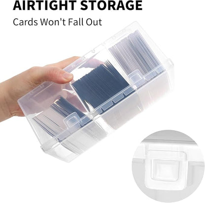 CDBXPRG Toploader Storage Box for 100 + 3" x 4" 35pt Rigid Card,Trading Card Storage Box with Dividers for 500+ Baseball Card Case,Playing Card Case for MTG, Sport Cards,Game Cards 2 PACK