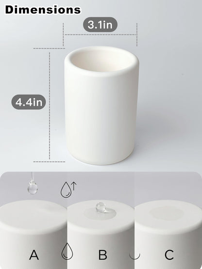 Nature Diatomite Toothbrush Holders for Bathrooms,Drying Stone Electric Toothbrush Holder, Toothpaste Holder, Water-Absorbent, Hand Made, Toothbrush Organizer for Bathroom Countertop, White