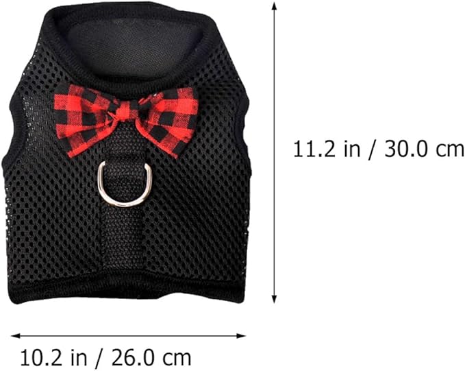 Cabilock Small Animal Mesh Pet Harness Vest with Pulling Rope Breathable Chest Strap for Rabbits Guinea Pigs Squirrels Dark Color M Size 30-34cm Chest Circumference Pet Supplies