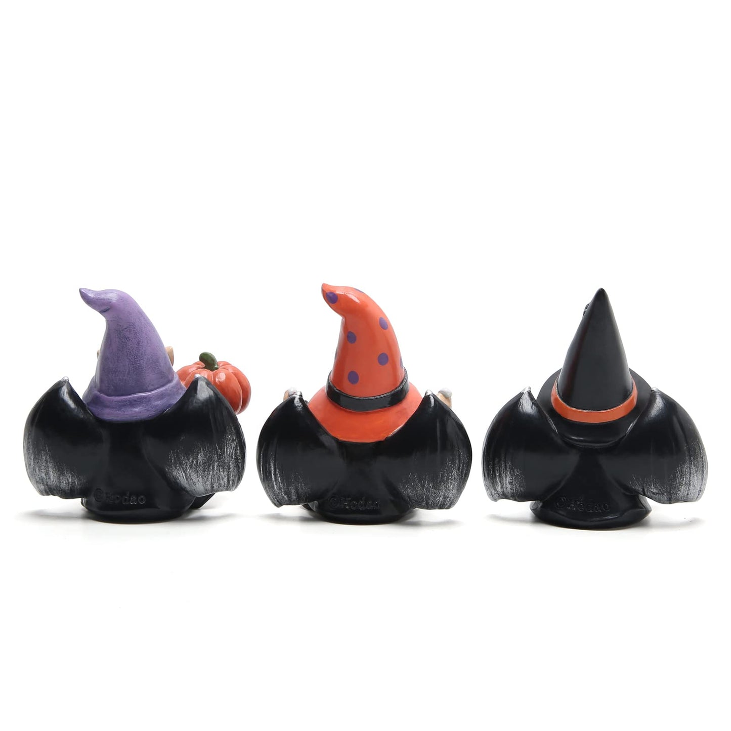Hodao 3pcs Halloween Gnomes Decorations Handmade Scandinavian Gnome Figurines with Black Wing Boo Halloween Gnomes Figurines Decor Pumpkin Office Table Decorations Gifts