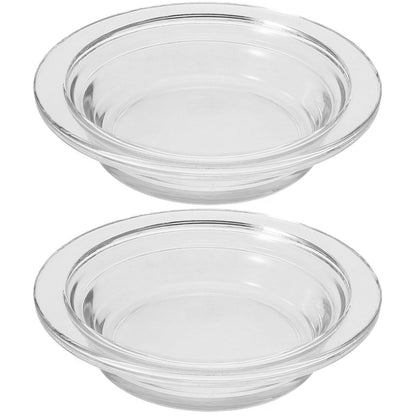 TOPPERFUN 2Pcs Replacement Wax Warmer Dish, 4.5in Glass Transparent Aromatherapy Essential Oil Diffuser Dishes for Home, Office, or Meditation