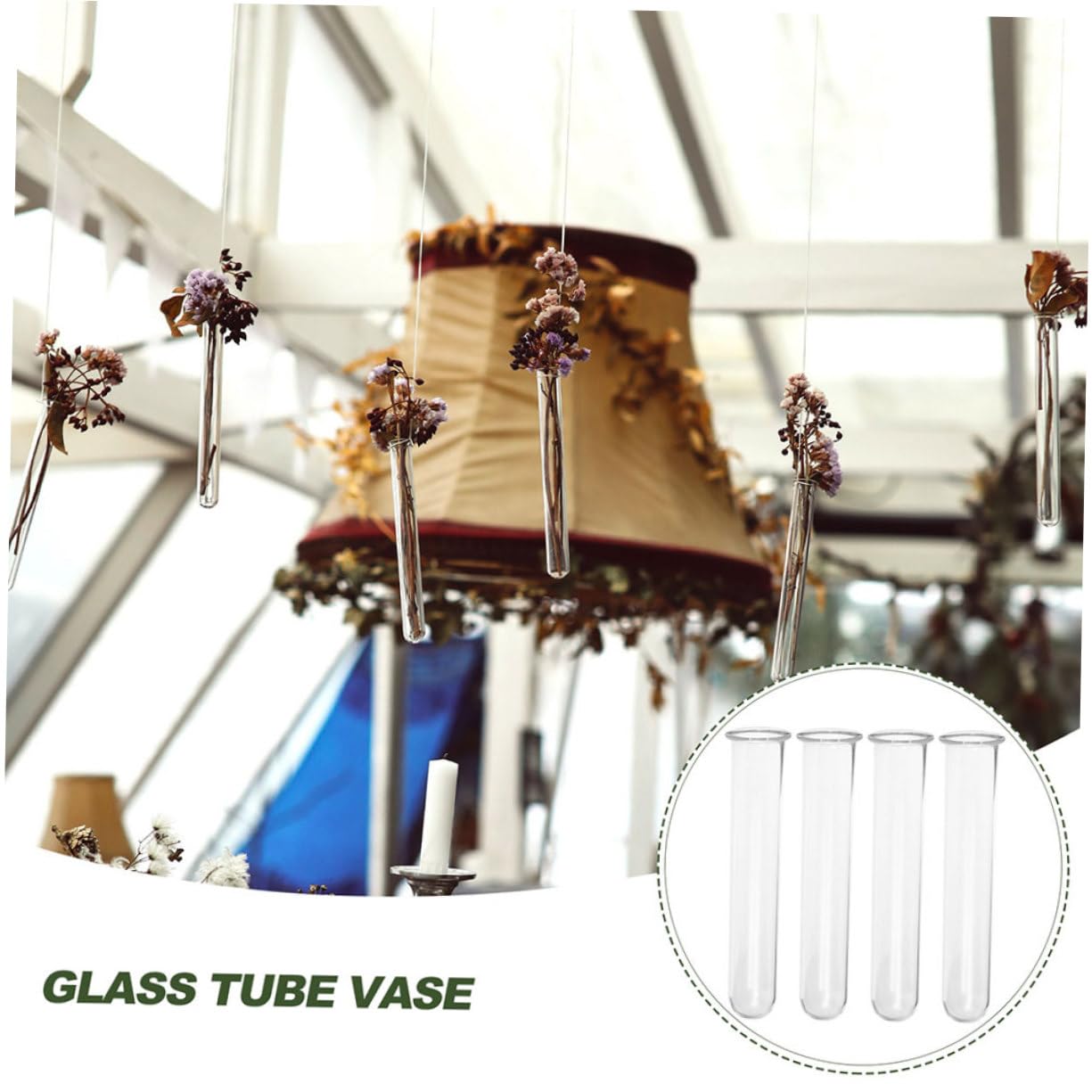 VALICLUD 6pcs Clear Glass Test Tubes for Plants Hydroponics Vase Transparent Flower Tubes Desk Terrarium Water Propagation Decorative Plant Containers