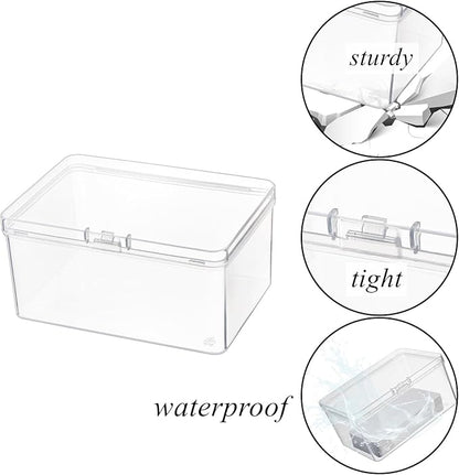 Tebery 20 Pcs Plastic Playing Card Cases Clear, Waterproof Card Deck Box for Game, Sturdy Trading Card Holder, Portable Card Game Storage Container for Party, Travel, Outdoors, Snap Closed