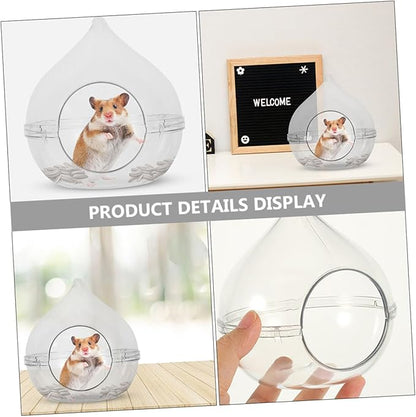 Transparent Hamster Sand Bath Box Small Dust Bath Container for Chinchillas Small Pets Easy to Observe for Bathing Playing Suitable for Hamster Cage Accessories