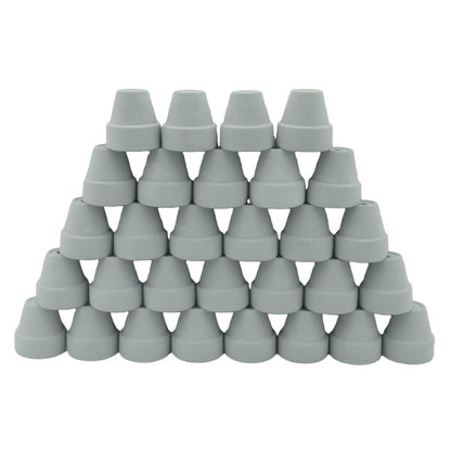 Yuvori Mini Pastel Terracotta Pots for Micro Gardens – 30 Pack, 1.7” Tiny Breathable Clay Planters, Macaron Colors, for Moss, Fairy Gardens, Dollhouses, and Succulents (Painted Grey, 1.2 Inch)