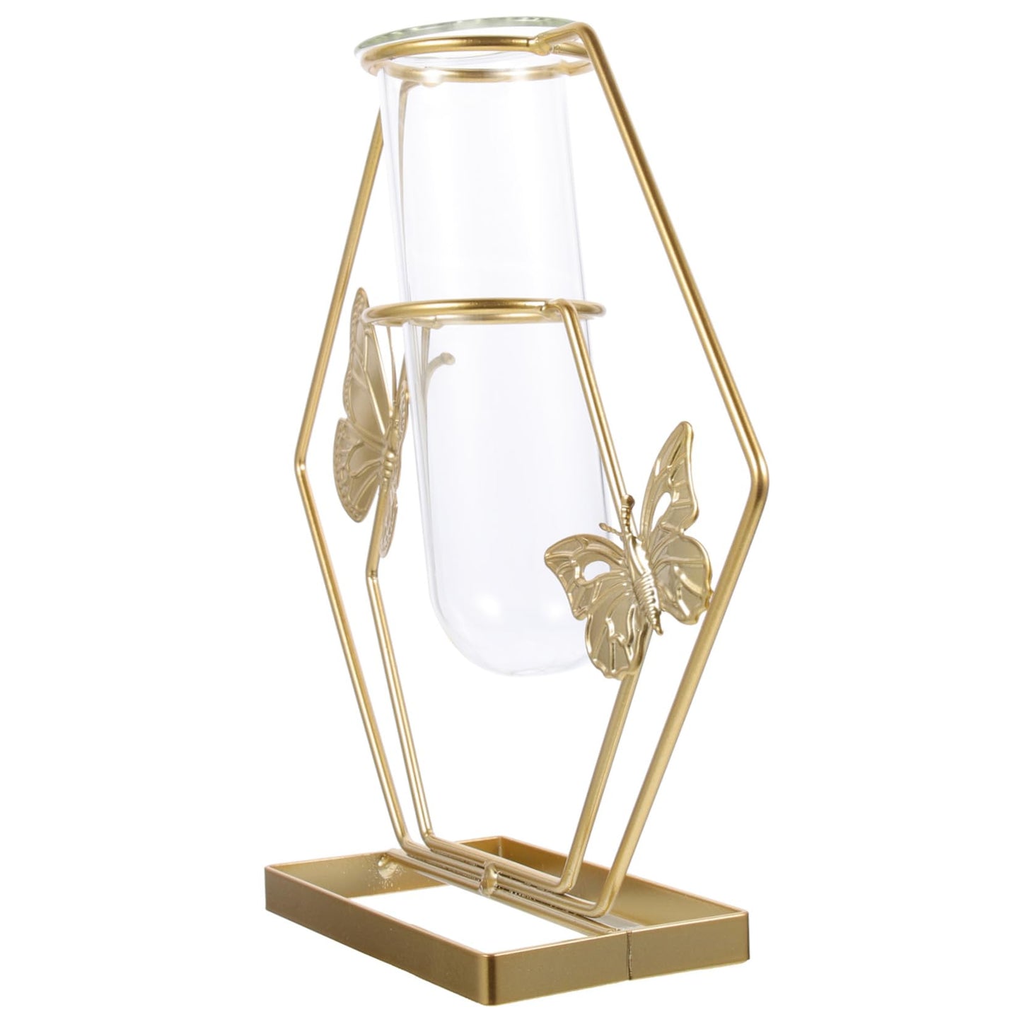 Zerodeko Hydroponic Plant Vase Hexagonal Glass Terrarium with Lightweight Floral Holder for Wedding Centerpieces Home Office Desktop Decoration