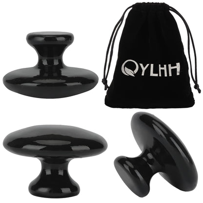 QYLHH 4 Pcs Mushroom Hot Massage Stones Set Natural Bian Warm Rocks Kit for Facial SPA5.5x3.5cm