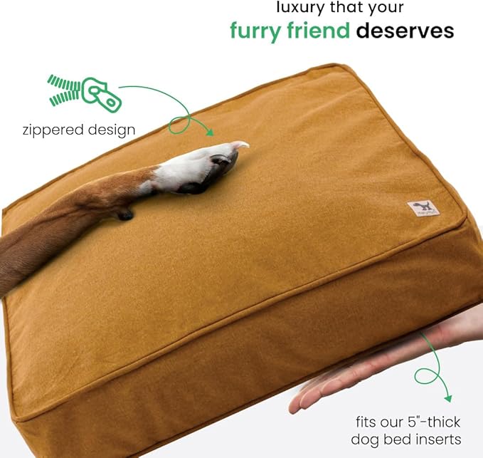 Molly Mutt Fast Car Dog Bed Duvet Cover, GOTS-Certified 100% Cotton Canvas Cover for Dog, Puppy, or Cat Bed, Durable, Washable, and Free of Harmful Chemicals, Medium/Large, 27"x36"x5", Mustard Yellow