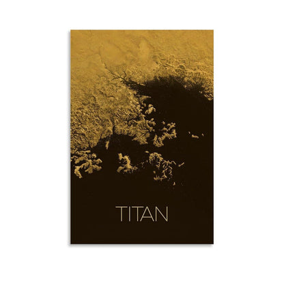 Titan Moon Canvas Wall Art 16x24 Inch Unframed – Saturn’s Largest Moon Astronomy Poster Print, Science Decor for Classroom, Home Office, Gift for Students, Teachers & Space Lovers