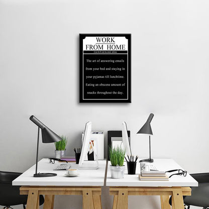 Motivational Canvas Wall Art Work from Home Entrepreneur Quotes Poster Print Inspirational Pictures Painting for Office Class Room School Wall Decoration Stretched and Framed [18''Wx24''H]