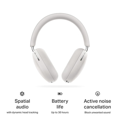 Sonos Ace | Noise Cancelling Wireless Over-Ear Headphones with Bluetooth, 30-Hour Battery Life, Spatial Audio, Dolby Atmos, Dynamic Head Tracking - White