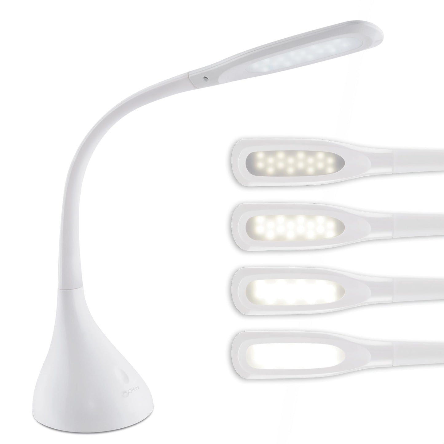 OttLite Creative Curves LED Desk Lamp with Adjustable Neck - Dimmable with 4 Brightness Settings & Energy Efficient Natural Daylight LEDs for Home Office, Computer Desk, & Dorms