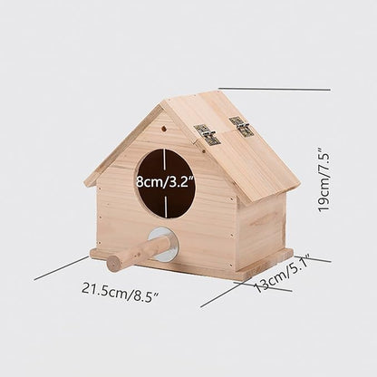 OMEM Wooden Parrot Breeding Box Birds Nests Parrot House Wooden Breeding Box Birdcages Stand Accessories
