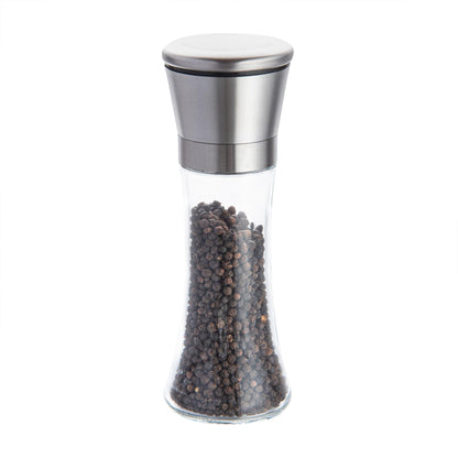 Restaurantware Vetri 6.3 Ounce Kitchen Salt And Pepper Shaker 1 Table Salt Shaker With Lid - Clear Finish Glass Pepper Shaker Refillable Diswashable