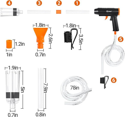Yaubay 132GPH Manual Aquarium Gravel Cleaner, Fish Tank Siphon Vacuum Cleaner with Adjustable Water Flow for Cleaning Dirt, Water Change & Wash Sand Aquarium Cleaning Tools