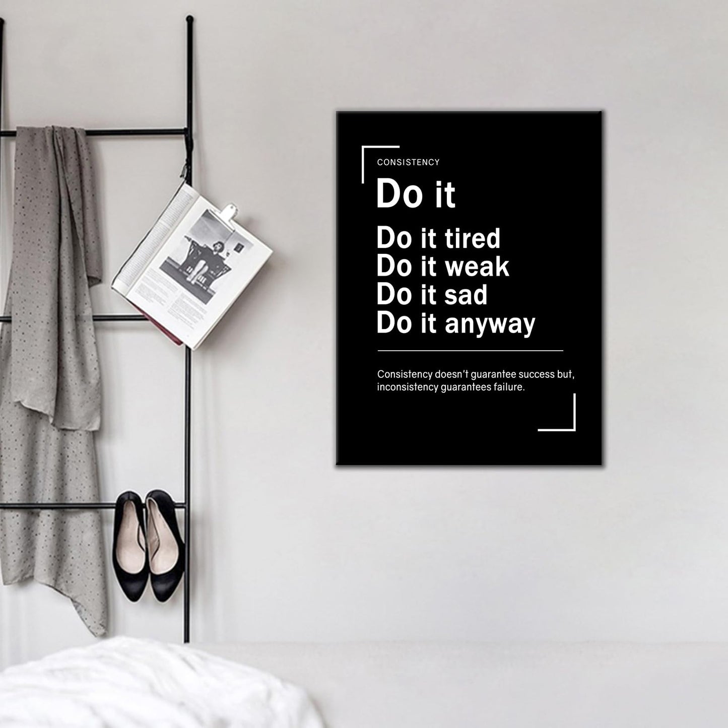 Motivational Canvas Framed Wall Art Do It Inspirational Entrepreneur Quotes Picture Print for Office Painting Poster Wall Decor for Modern Home Kitchen Teens Room Ready to Hang [18''Wx24''H]