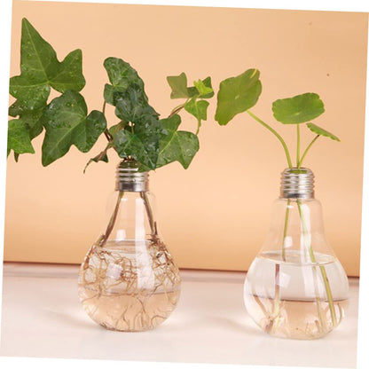 Gogogmee 2 Pcs Glass Lightbulb Vase for Hydroponic Plants Creative Terrarium Container Indoor Wall Hanging Planter for Home Decor Visible Water Level