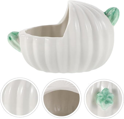 Toddmomy Pet Ceramic Bathtub Portable Sand Bath Ceramic Hamster Tub Hamster Sand Bath Small Animal Toilet Small Pet Supplies Chinchilla Dust Bath Bowl Hamster Bath Tub Ceramics White