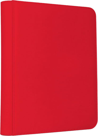 Trading Card Binder 4 Pocket, 240 Pockets Ringless PU Cover Card Collection Binder, Double Sided Card Binder Collector Album, Card Folder for MTG, TCG, Sports Cards, Game Card (Red, 4Pockets)