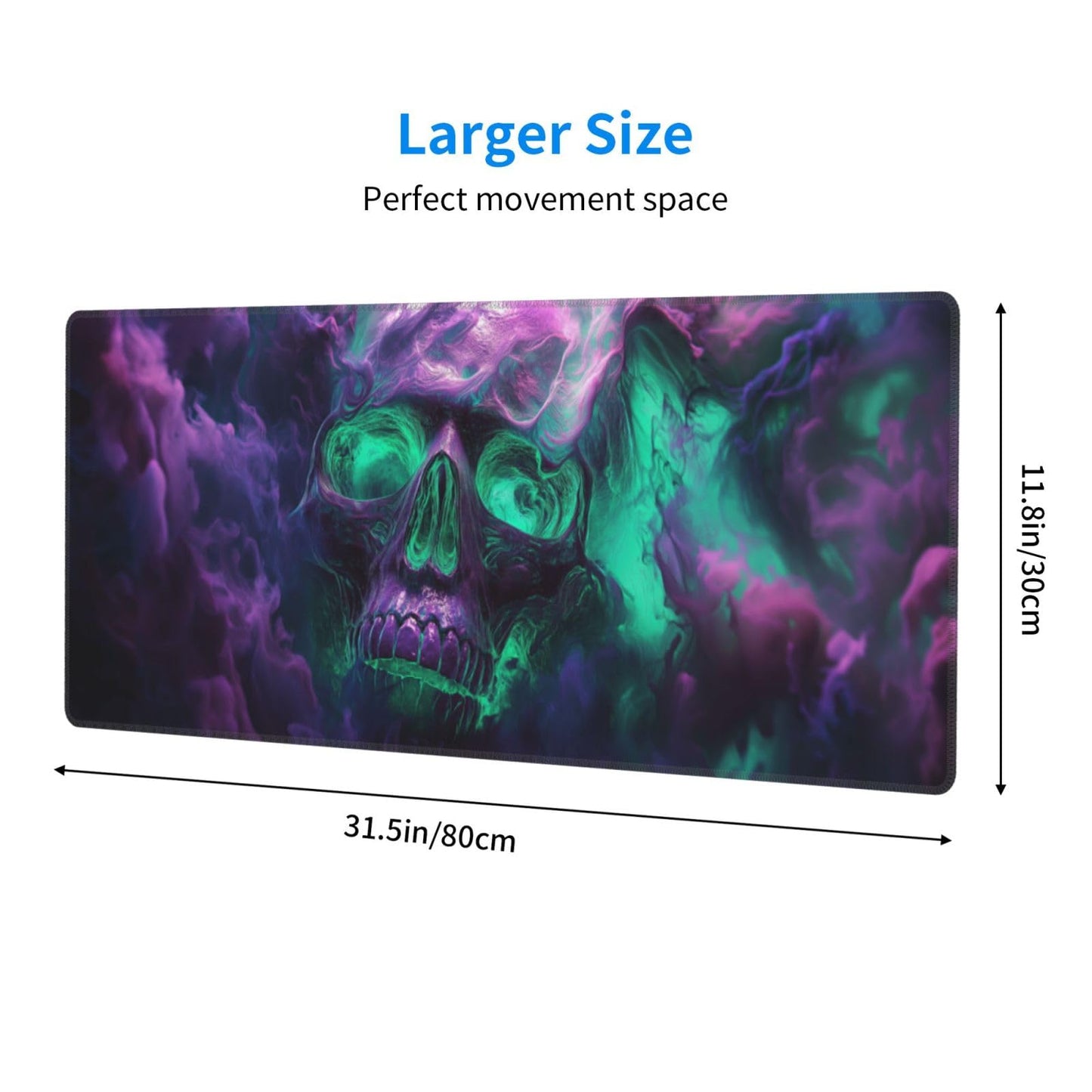 Horror Skull Mouse Pad XL Large Mousepad Non Slip Rubber Base Desk Mat for Laptop Computer Gaming 31.5" X 12"
